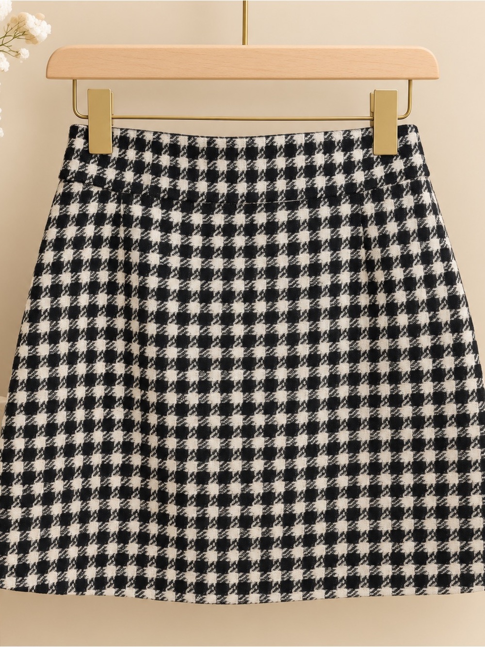 Mango Black & White Houndstooth Women Mini Skirt 🍁✨ - Picture 4 of 7